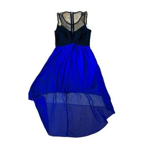high low dresses black and blue Black High Low Luxury Beading Prom Party Gown Evening Dresses with Lon –  Siaoryne main image 1